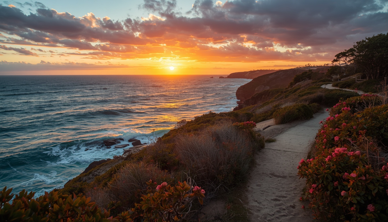 Coastal walking trail near Maroubra at sunrise