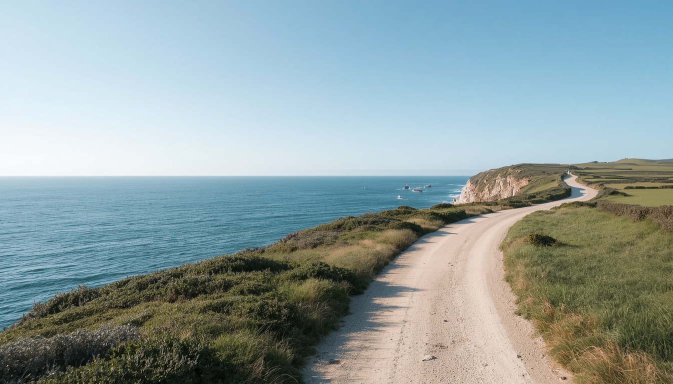 Gradual coastal path progression walk route